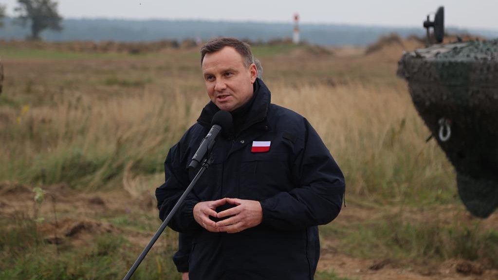 Prezydent Andrzej Duda na ćwiczeniu Dragon-17. Fot. Rafał Lesiecki / Defence24.pl