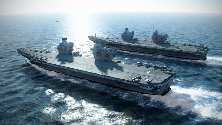 Para nowych brytyjskich lotniskowców, na razie jedynie w komputerowej wizji, wygląda na to iż oba będą służyć Royal Navy - fot. BAe Systems