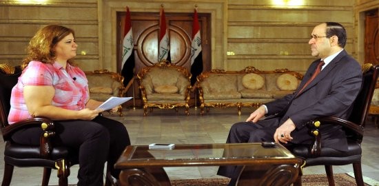 Premier Iraku podczas wywiadu na antenie "A Haber" - fot. Biuro Premiera Iraku.