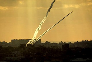 Rakiety odpalone z terytorium Gazy - fot. Press TV.