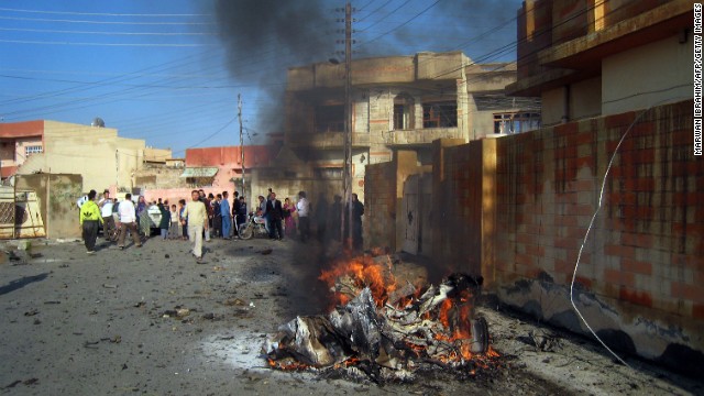 Scena po zamachu w Kirkuku - fot. CNN