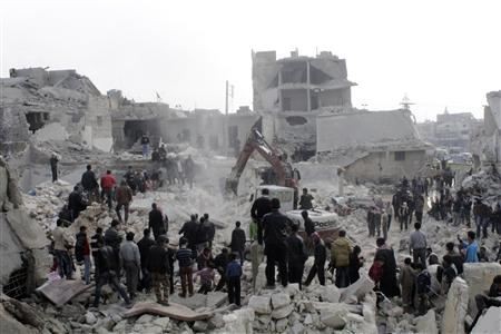 Efekt wtorkowego ostrzału Aleppo - fot. Reuters