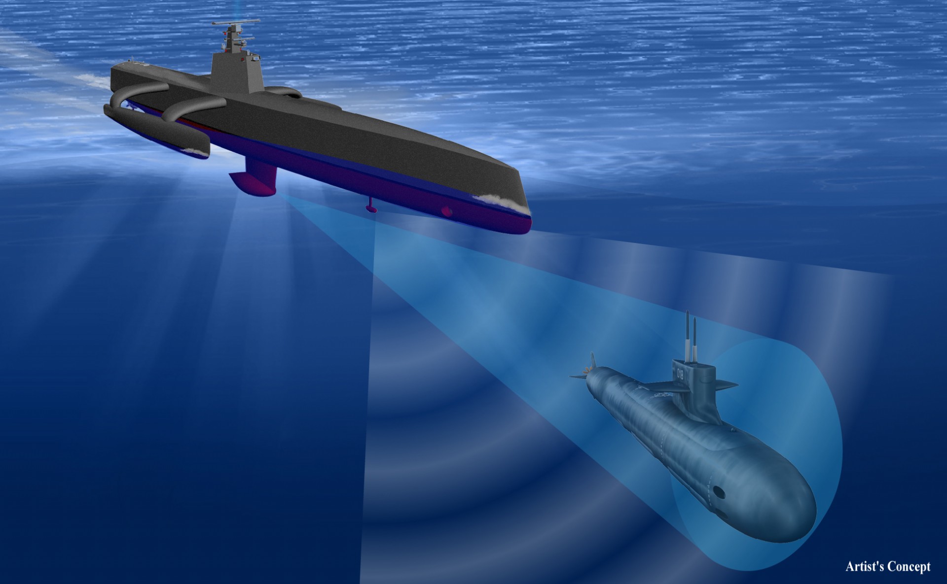 Raytheon zbuduje sonar dla dronu ACTUV opracowywanego do zwalczania okrętów podwodnych- fot. DARPA