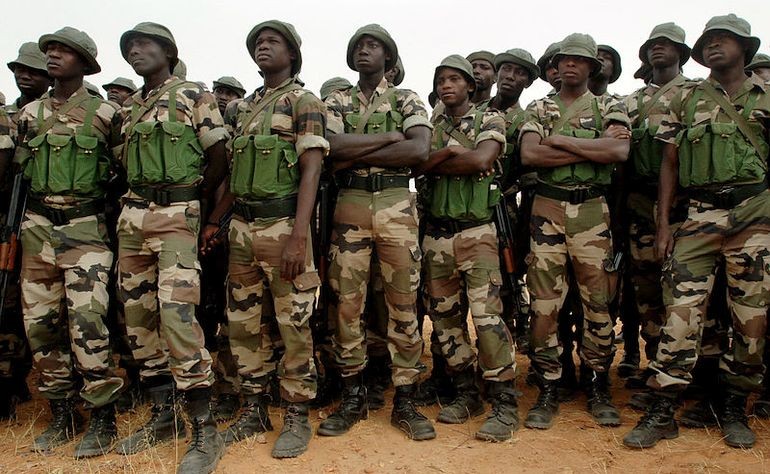 Nigeryjscy żołnierze z 322. pułku spadochronowego. Fot. U.S. Navy