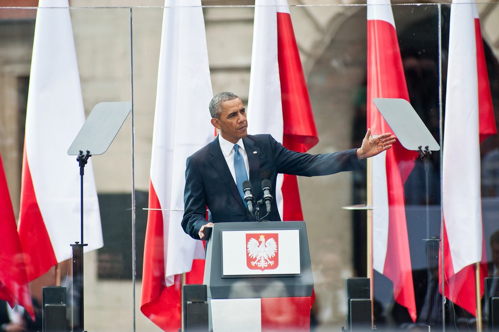 Barack Obama na placu Zamkowym. Fot. MISSION of the UNITED STATES of AMERICA to POLAND/flickr.