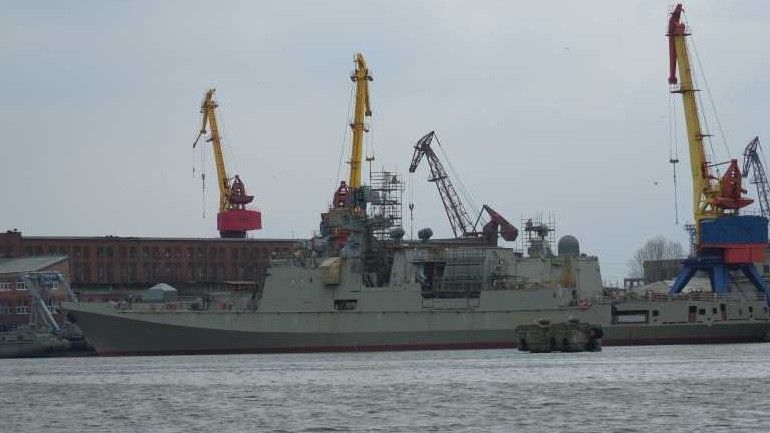 Fregata Admirał Essen podczas prac stoczniowych. Fot. Defence24.pl