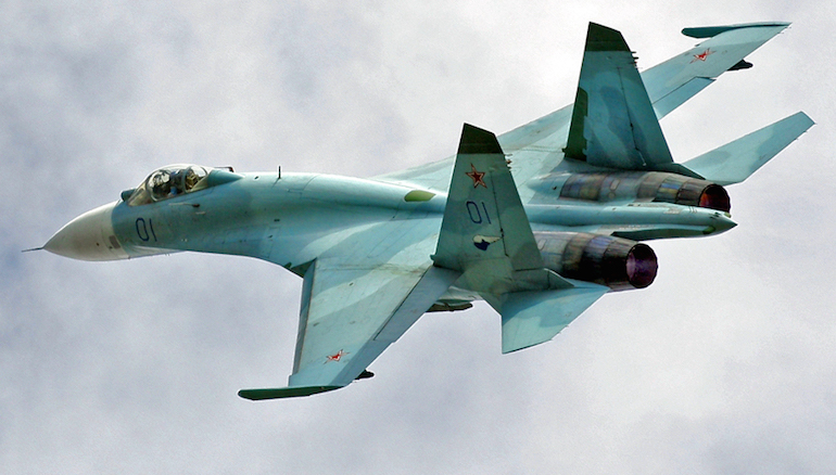 Rosyjskie Su-27 przychwytują brytyjskie samoloty