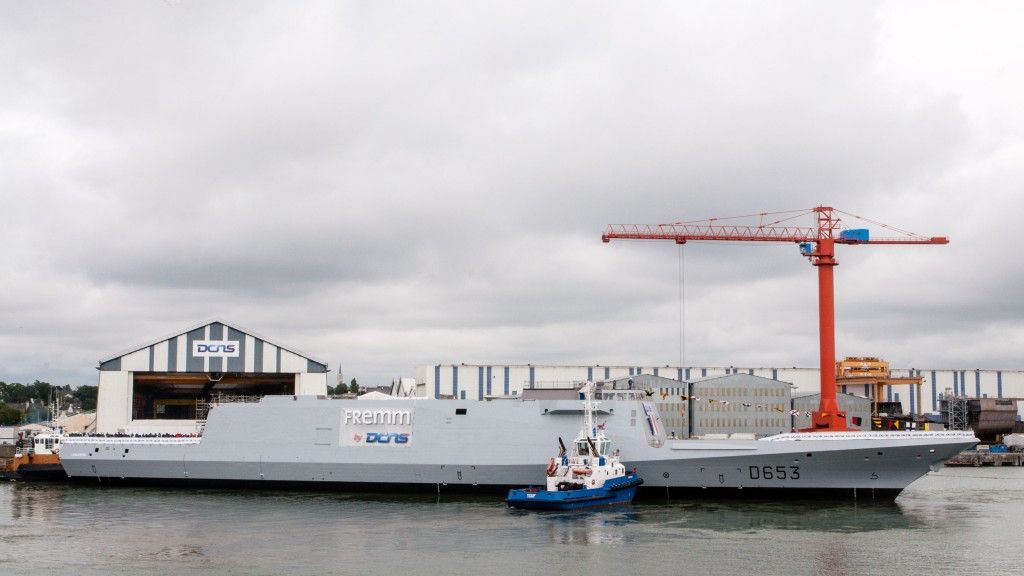 W stoczni koncernu DCNS w Lorient miało miejsce wodowanie fregaty rakietowej Languedoc- fot. DCNS.
