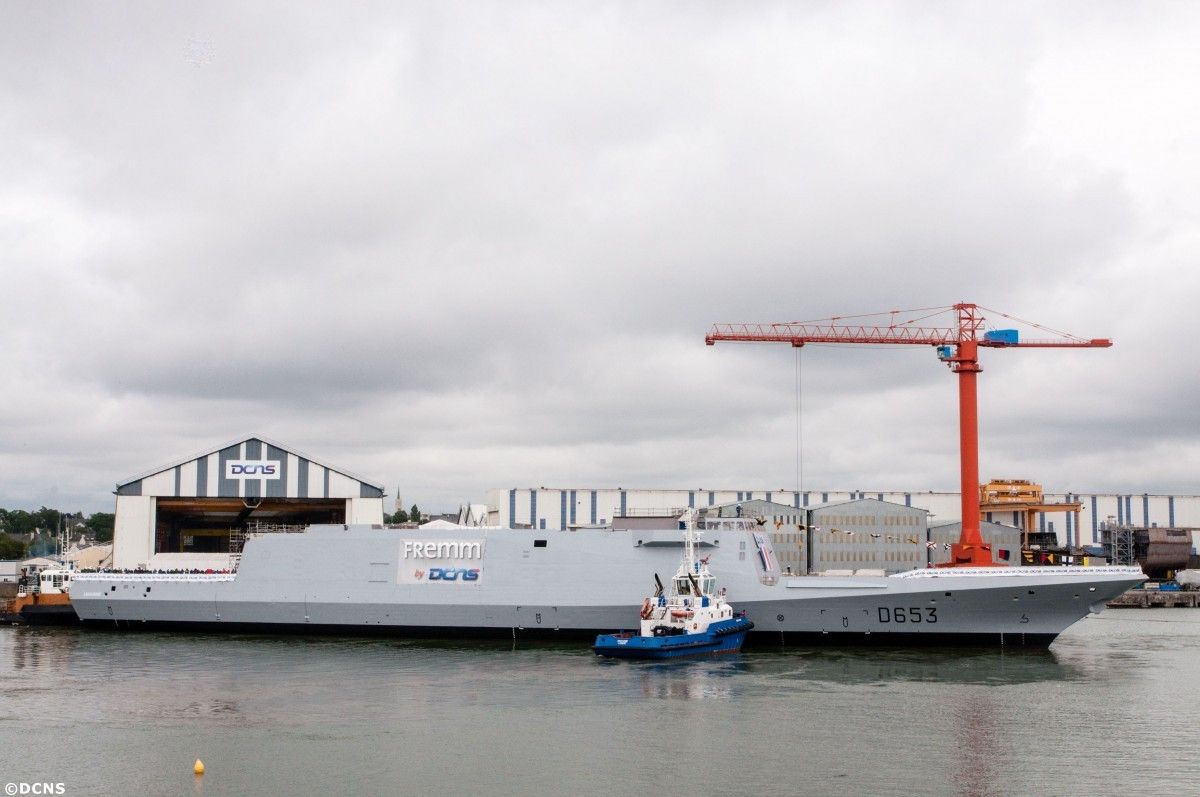 W stoczni koncernu DCNS w Lorient miało miejsce wodowanie fregaty rakietowej Languedoc- fot. DCNS.