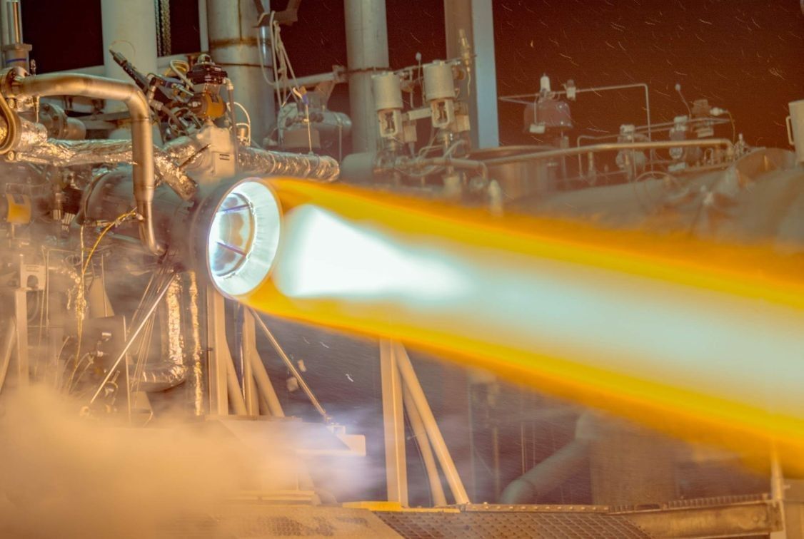 Udany test silnika RL10 z elementami wytworzonymi w technologii druku 3D. Fot. Aerojet Rocketdyne