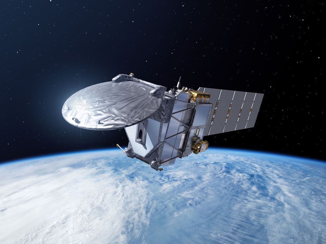 Artystyczna wizja satelity EarthCARE. Ilustracja: ESA–P. Carril, 2013