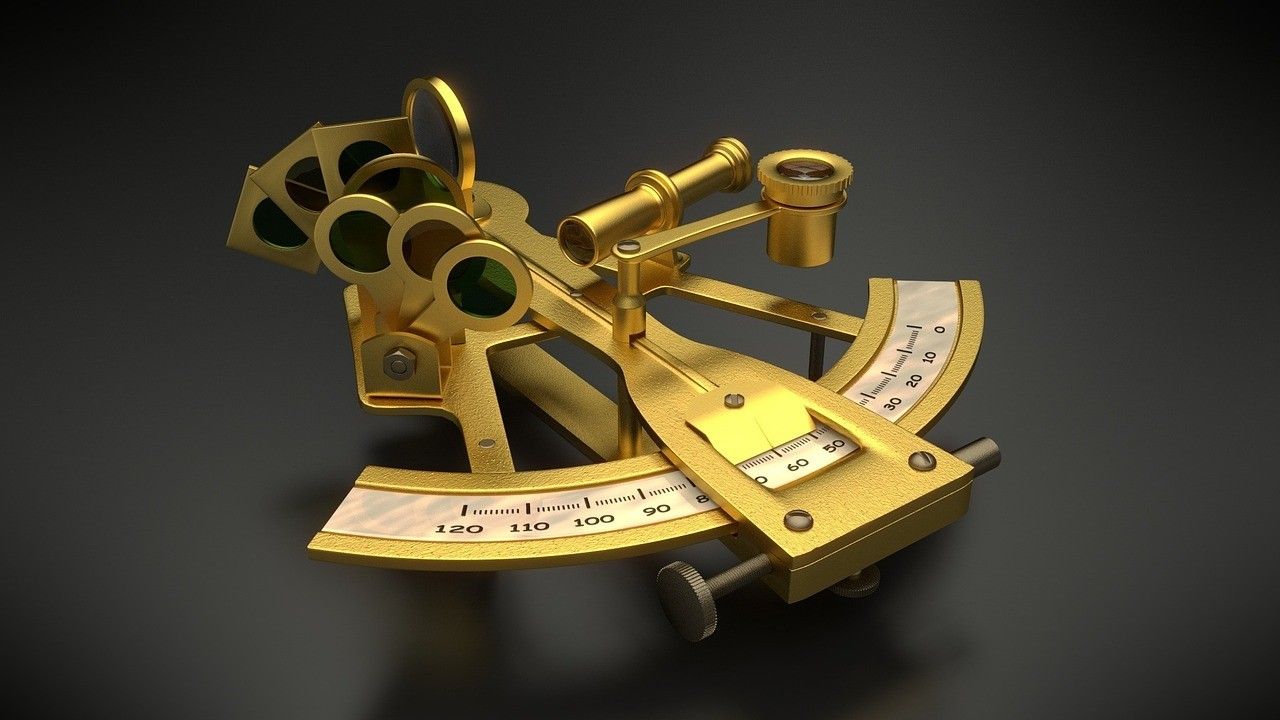 Sekstant, narzędzie nawigacyjne stosowane w żeglarstwie i astronomii. Ilustracja: Pixabay