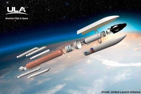 Rakieta ULA Atlas V w konfiguracji, w jakiej wyniesie pierwsze Dream Chasery. Ilustracja: ULA via Facebook