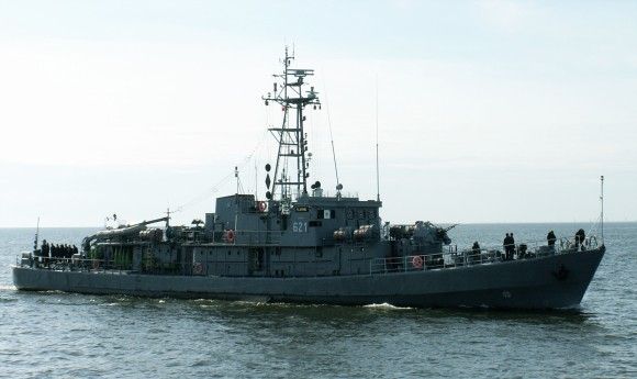 <p>Niszczyciel min ORP Flaming. Fot. Defence24.pl</p>