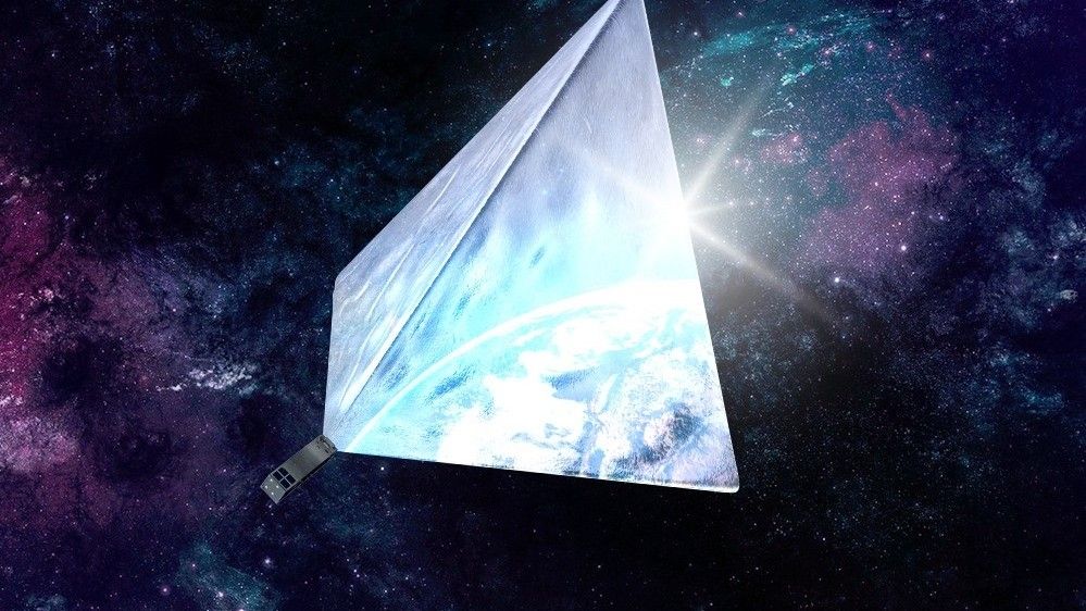 Koncepcja graficzna przedstawiająca działanie satelity Majak na orbicie. Ilustracja: cosmomayak.com