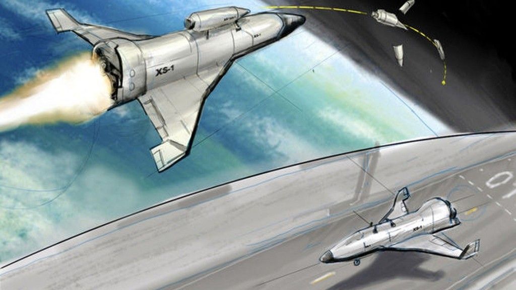 Rysunek koncepcyjny z wczesnego etapu prac nad programem XS-1. Ilustracja: DARPA