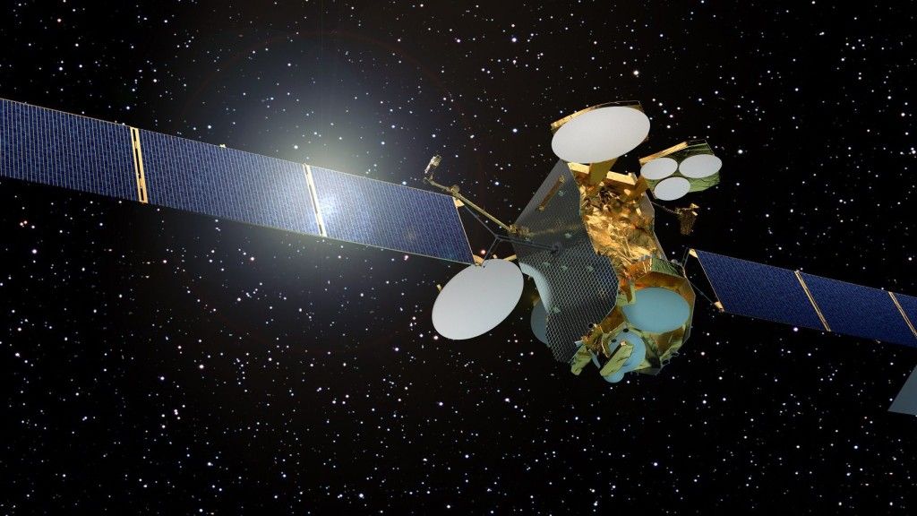 Artystyczna wizja satelity EUTELSAT 172B na orbicie. Ilustracja: Airbus Defence and Space