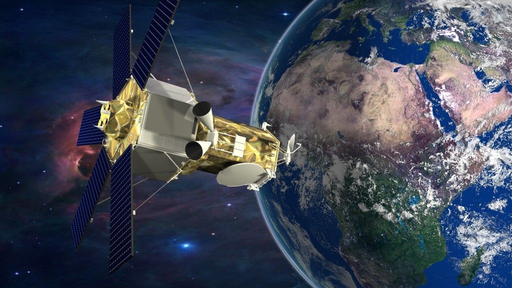 Należący do DigitalGlobe satelita WorldView-4. Ilustracja: Lockheed Martin