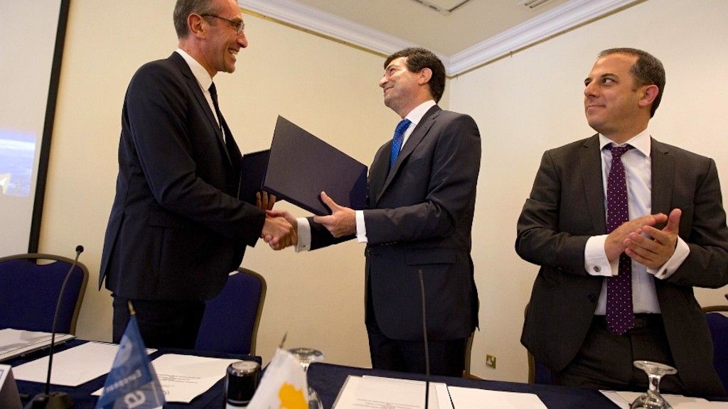 Podpisanie porozumienia o Europejskim Państwie Współpracującym pomiędzy Cyprem, a ESA Fot. Ministry of Transport, Communications and Works, Cyprus via ESA