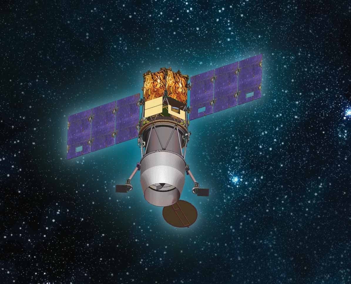 Artystyczna wizja satelity optoelektronicznego OptSat-3000. Ilustracja: IAI