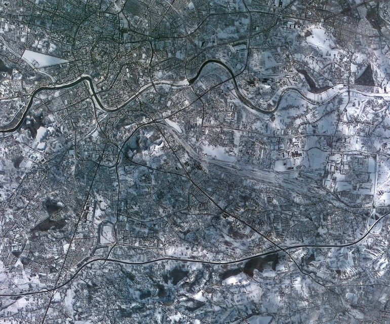 Kraków widziany z kosmosu, Ilustracja: ESA