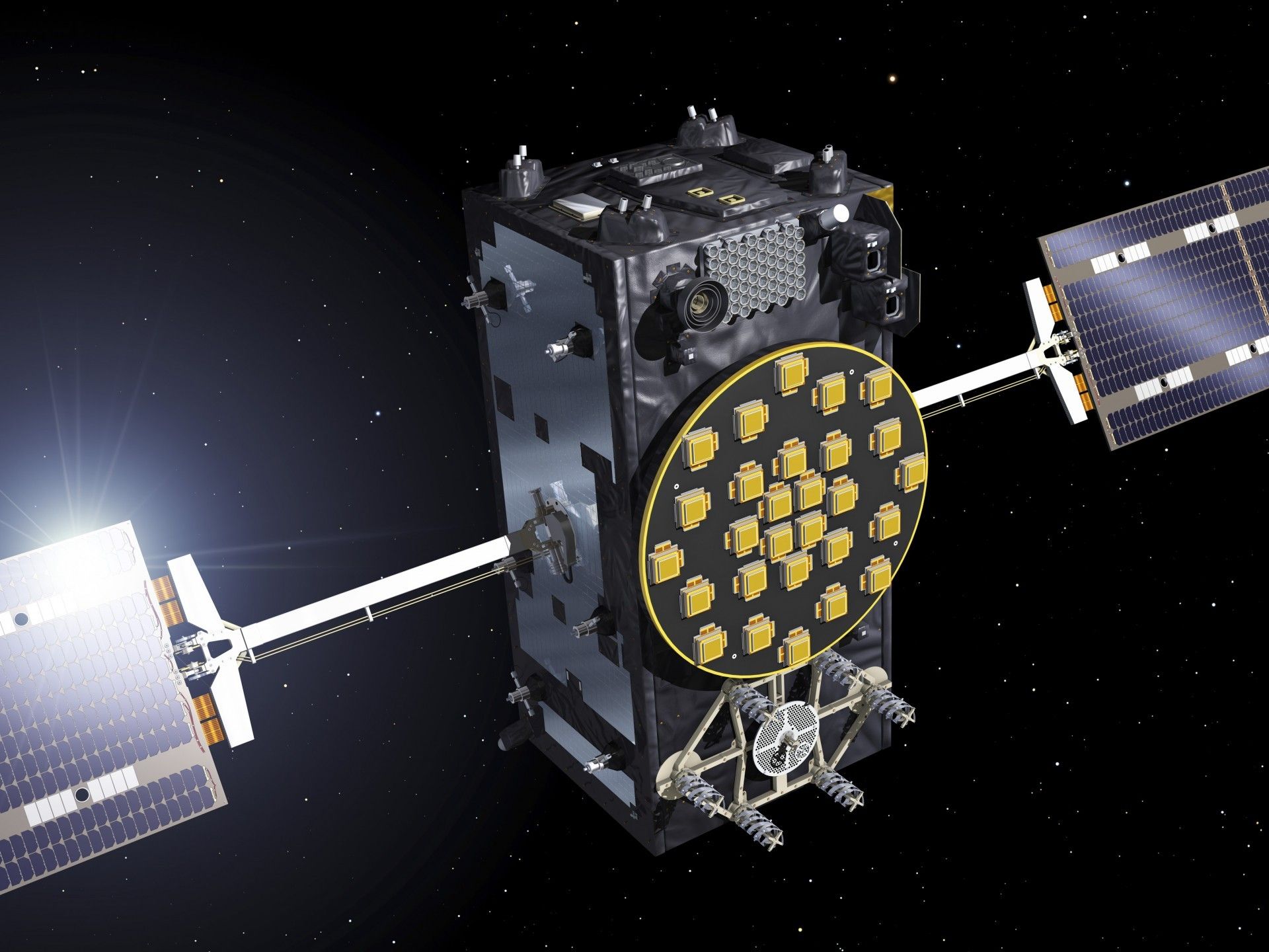 Satelita systemu Galileo, Ilustracja: ESA–J. Huart