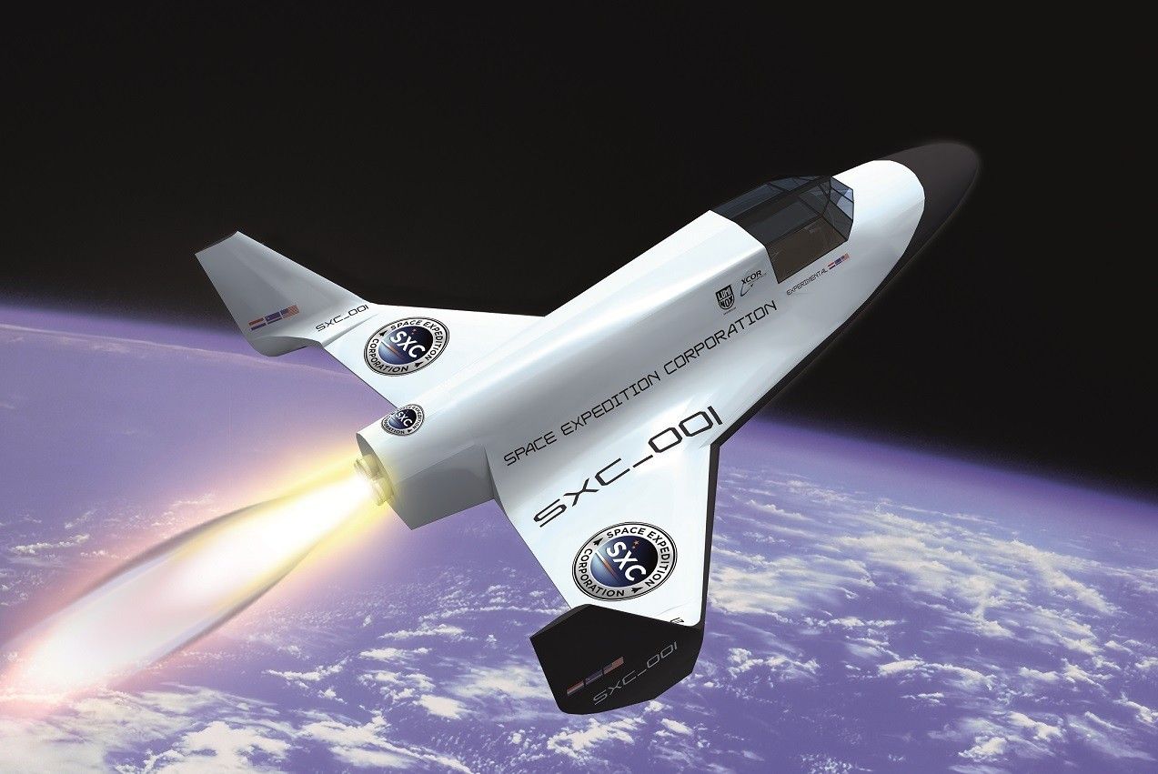 Koncepcja graficzna turystycznego statku kosmicznego firmy XCOR. Ilustracja: XCOR Aerospace / aerospace.xcor.com