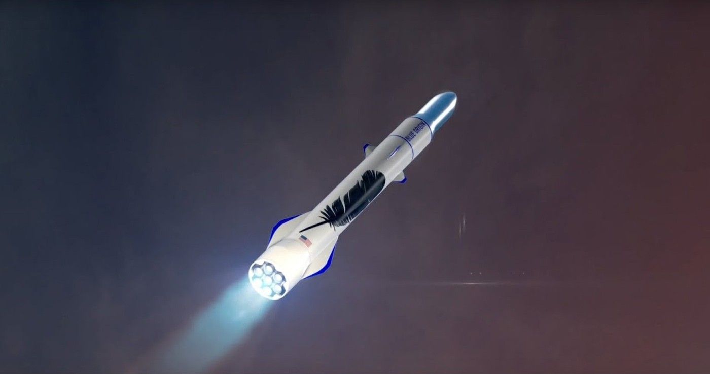 Artystyczna wizja rakiety New Glenn. Ilustracja: Blue Origin