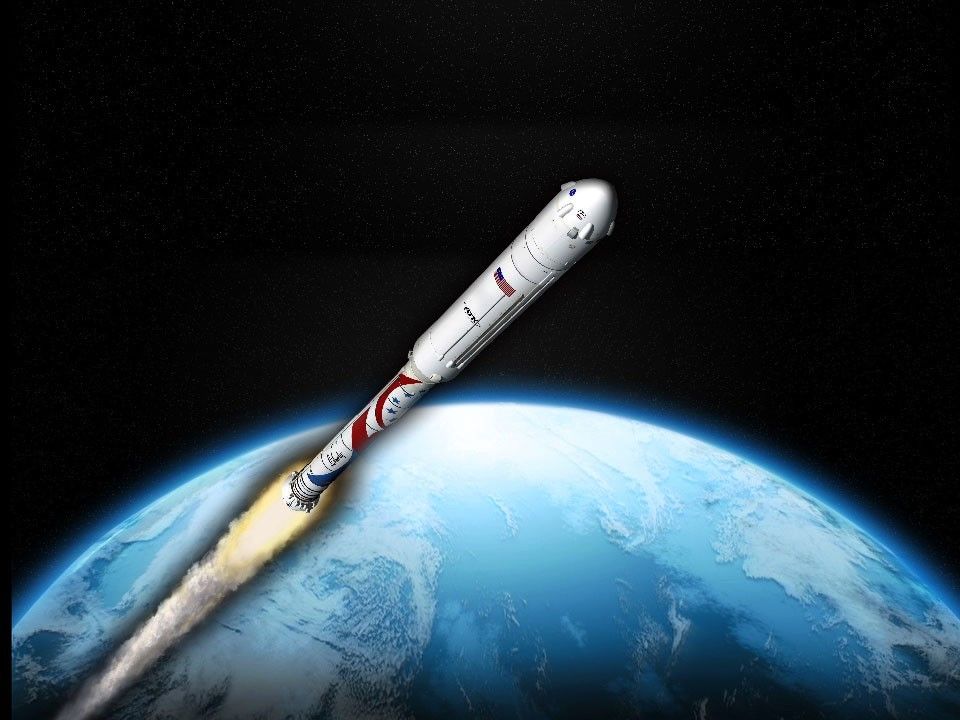 Artystyczna wizja rakiety Liberty, której pochodną ma być konstrukcja Next Generation Launcher. Ilustracja: NASA/ATK