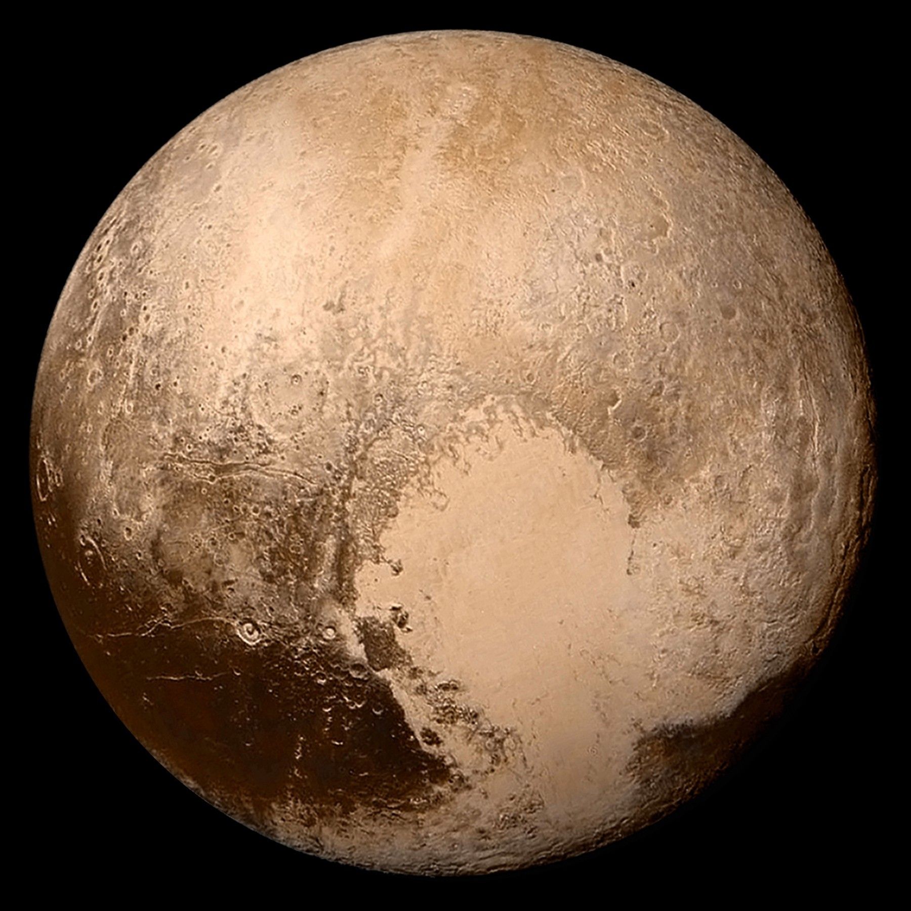 Pluton sfotografowany przez sondę New Horizons, fot. NASA / Johns Hopkins University Applied Physics Laboratory / Southwest Research Institute, Wikipedia