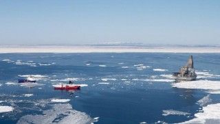 Platforma wiertnicza na Sachalinie. Fot. Rosnieft