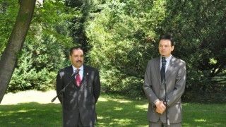 Sekretarz generalny Interpolu i minister spraw wewnętrznych Jacek Cichocki podczas konferencji prasowej - fot. MSW