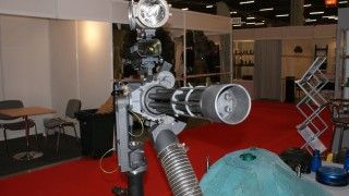 Wielolufowy karabin maszynowy rodziny M134 na stoisku Works 11 - fot. Łukasz Pacholski