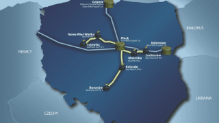 Na mapie widoczny jest polski odcinek ropociągu Przyjaźń pomiędzy Białorusią i Niemcami. Fot. PERN/materiały prasowe