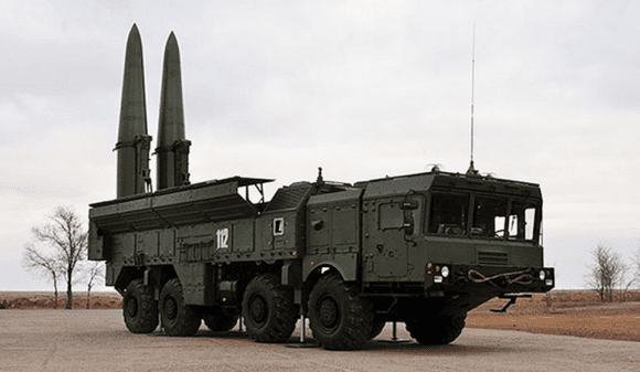 Iskander launcher with ballistic missiles. At least one of the variants may have a range of up to 700 kilometers. Image Credit: mil.ru