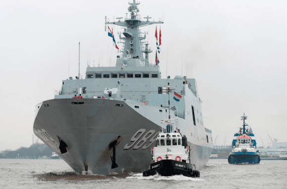 Chinese Vessel Visiting The Netherlands. Image credit: Dutch Ministry of Defence.