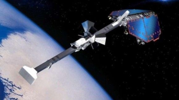 Wizualizacja przedstawiająca satelitę QUESS (Micius) na orbicie okołoziemskiej. Ilustracja: Chińska Akademia Nauk / cas.cn