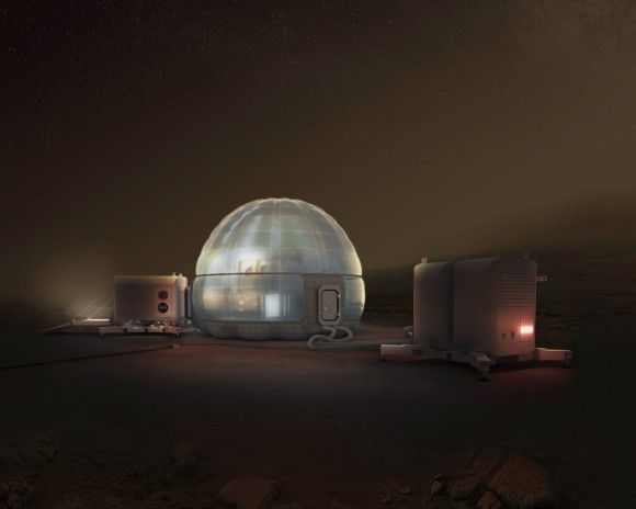 Projekt Mars Ice Home. Ilustracja: Clouds Architecture Office, NASA Langley Research Center,
Space Exploration Architecture
