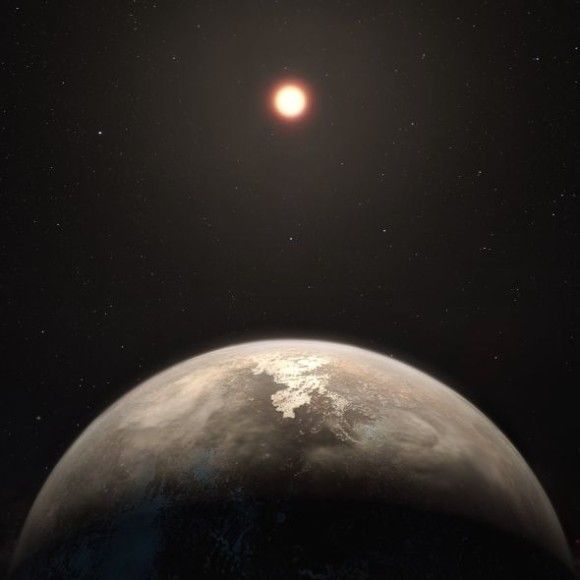 Artystyczna wizja planety Ross 128 b. Ilustracja: ESO/M. Kornmesser