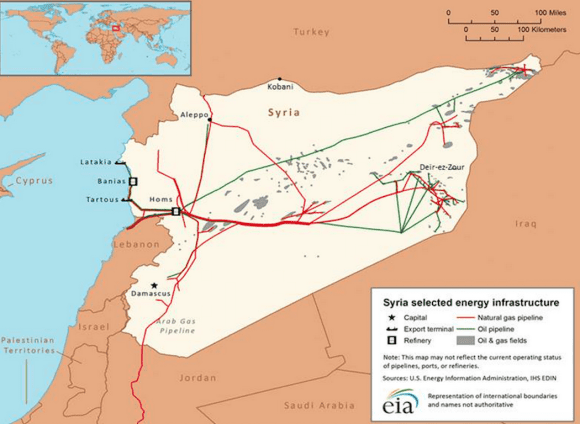 Syryjska infrastruktura energetyczna. Fot. EIA
