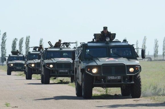 Kołowe opancerzone wozy rodziny Tigr należące do rosyjskich sił zbrojnych - fot. Ministerstwo Obrony Rosji