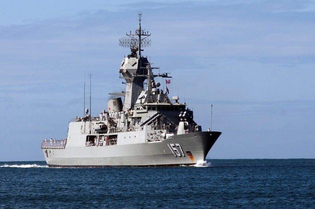 Australijska fregata typu Anzac HMAS „Perth” (FFH 157). Fot. J. Dasbach/US Navy