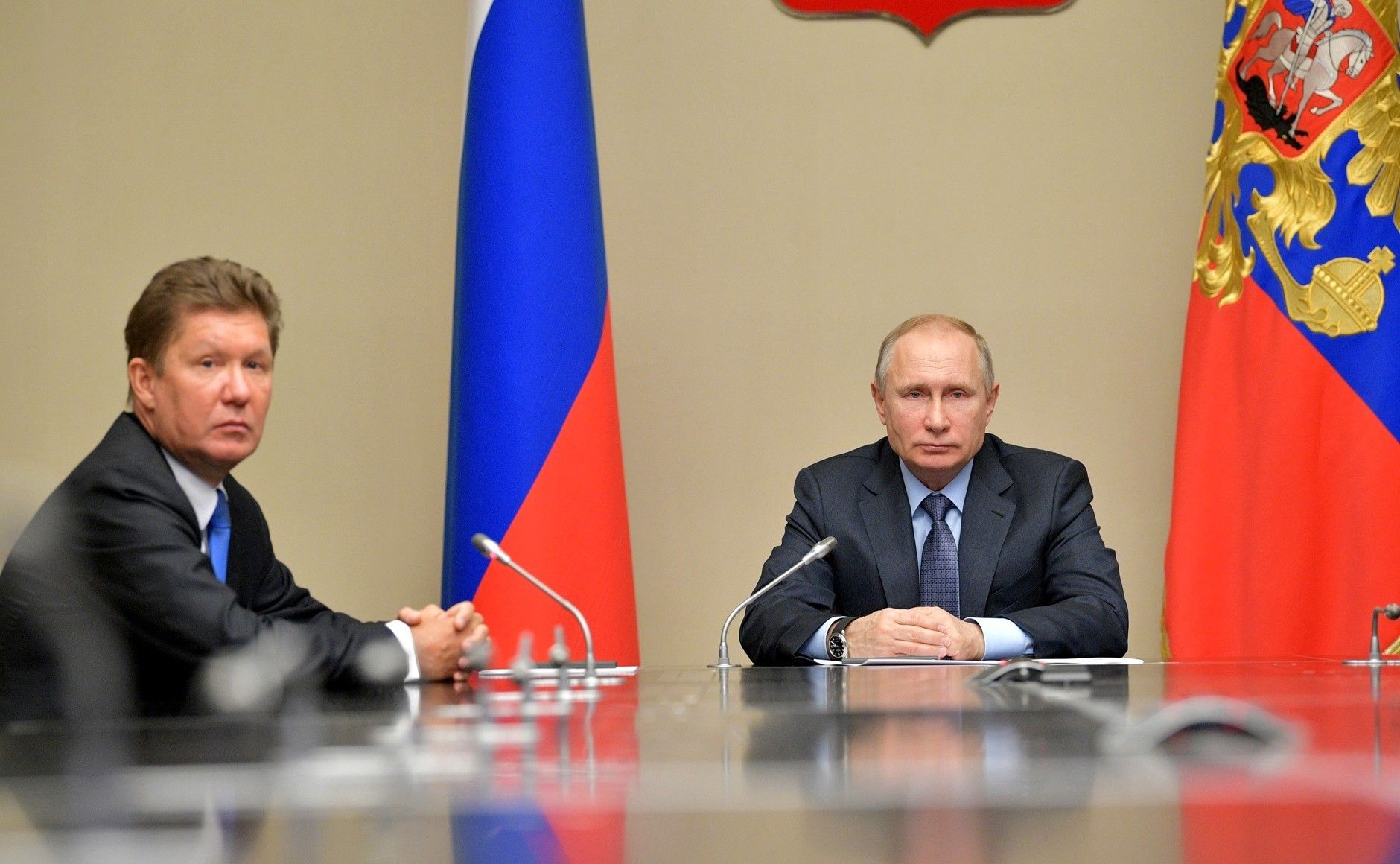 Szef Gazpromu Aleksiej Miller i prezydent Władimir Putin. Fot. kremlin.ru