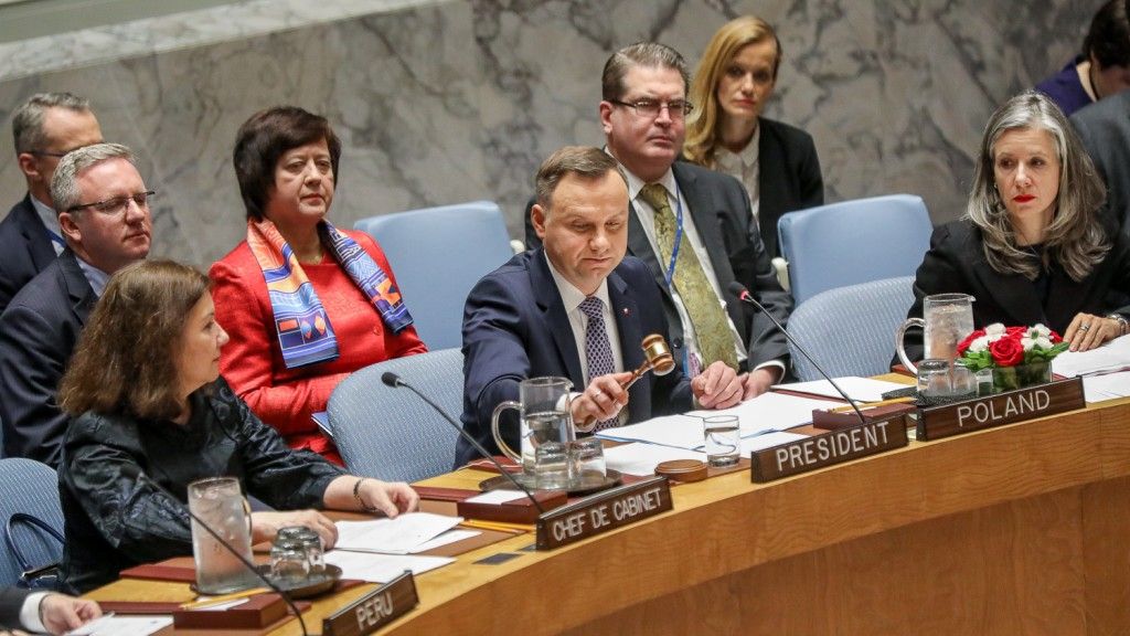 <p>Prezydent Andrzej Duda w Radzie Bezpieczeństwa ONZ. Fot. Jakub Szymczuk / KPRP</p>