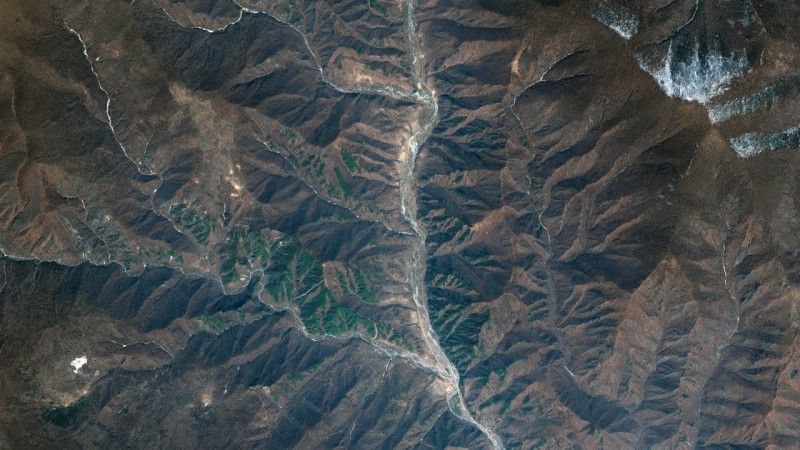 Satelitarne zdjęcie rejonu Punggye-ri. Fot. DigitalGlobe