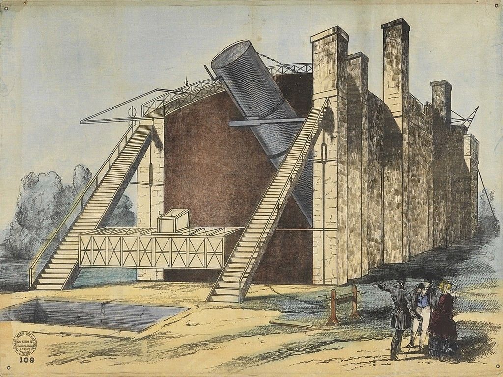 Teleskop zwierciadlany znany jak Lewiatan z Parsonstown. Ilustracja: domena publiczna
