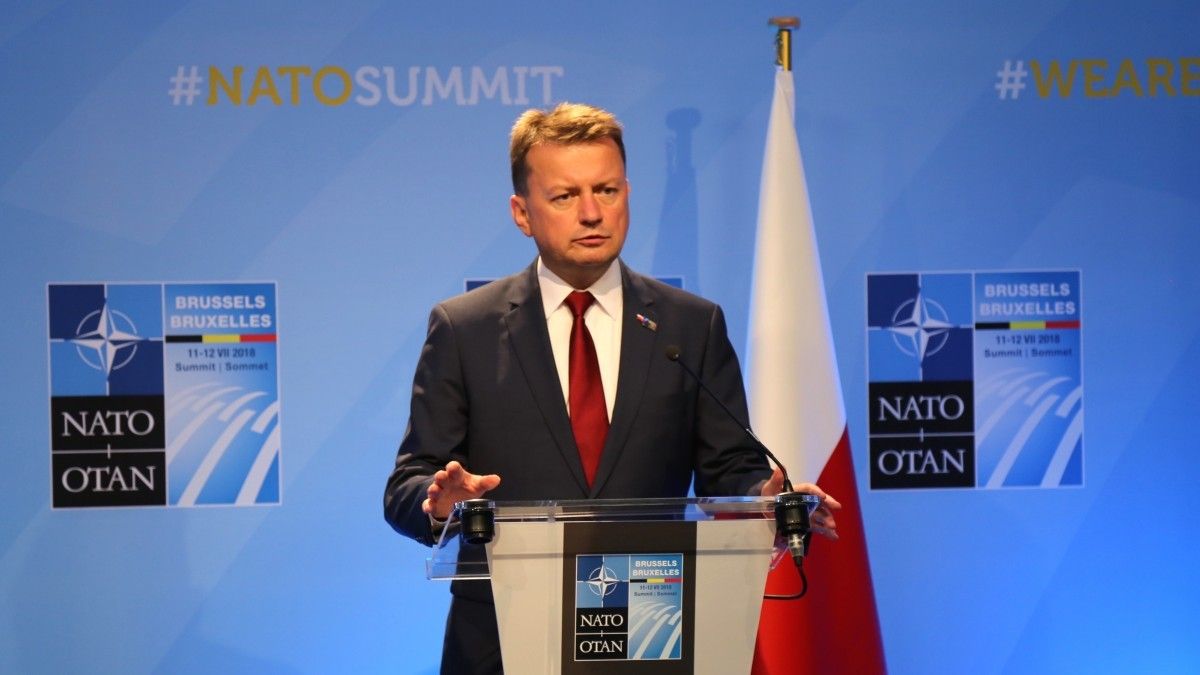 Szef MON Mariusz Błaszczak na szczycie NATO w Brukseli. Fot. Rafał Lesiecki.