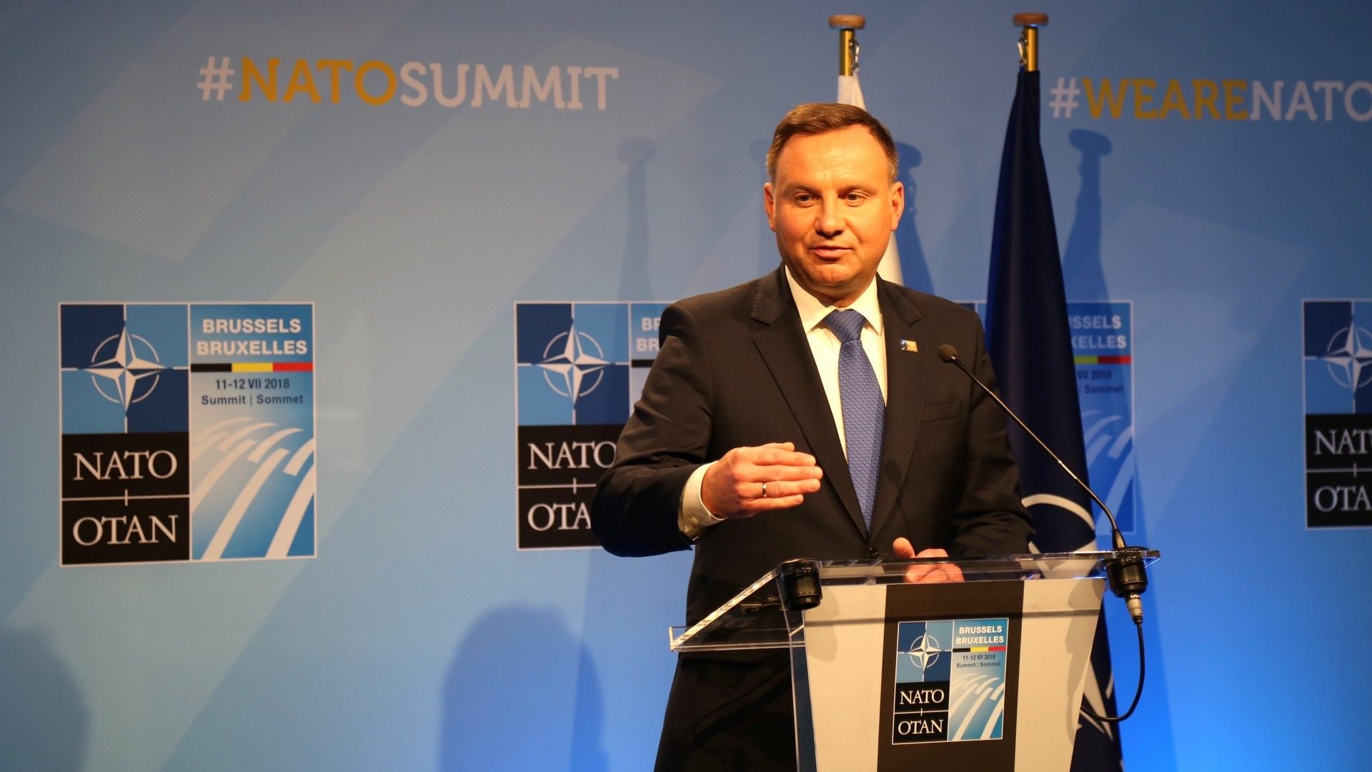 Prezydent Andrzej Duda na szczycie NATO. Fot. Rafał Lesiecki / Defence24.pl