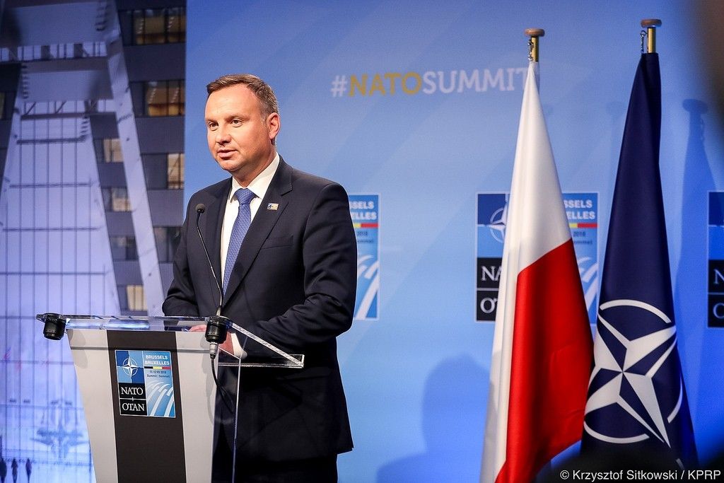 Prezydent Andrzej Duda na szczycie NATO. Fot. Krzysztof Sitkowski/KPRP