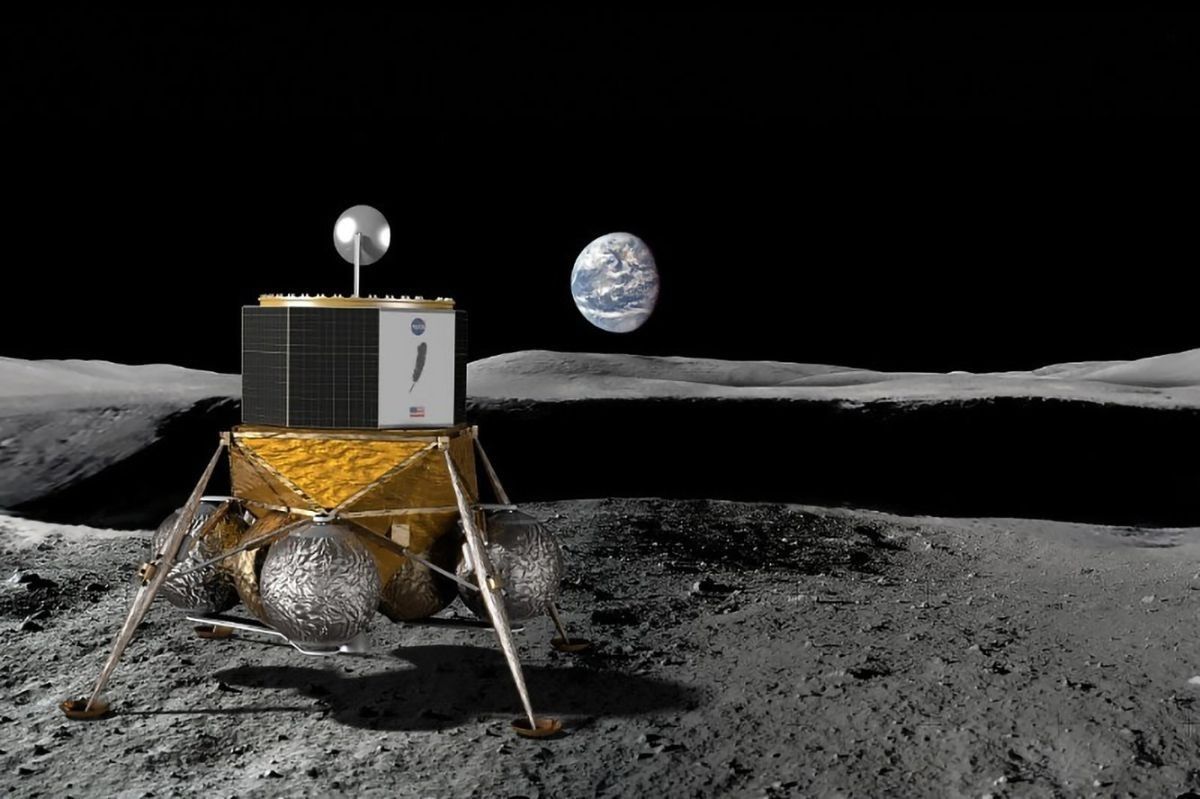 Artystyczna wizja lądownika Blue Moon na Księżycu. Ilustracja: Blue Origin